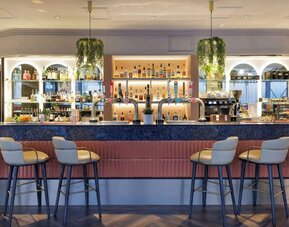 Hotel bar at Hilton Leeds City.