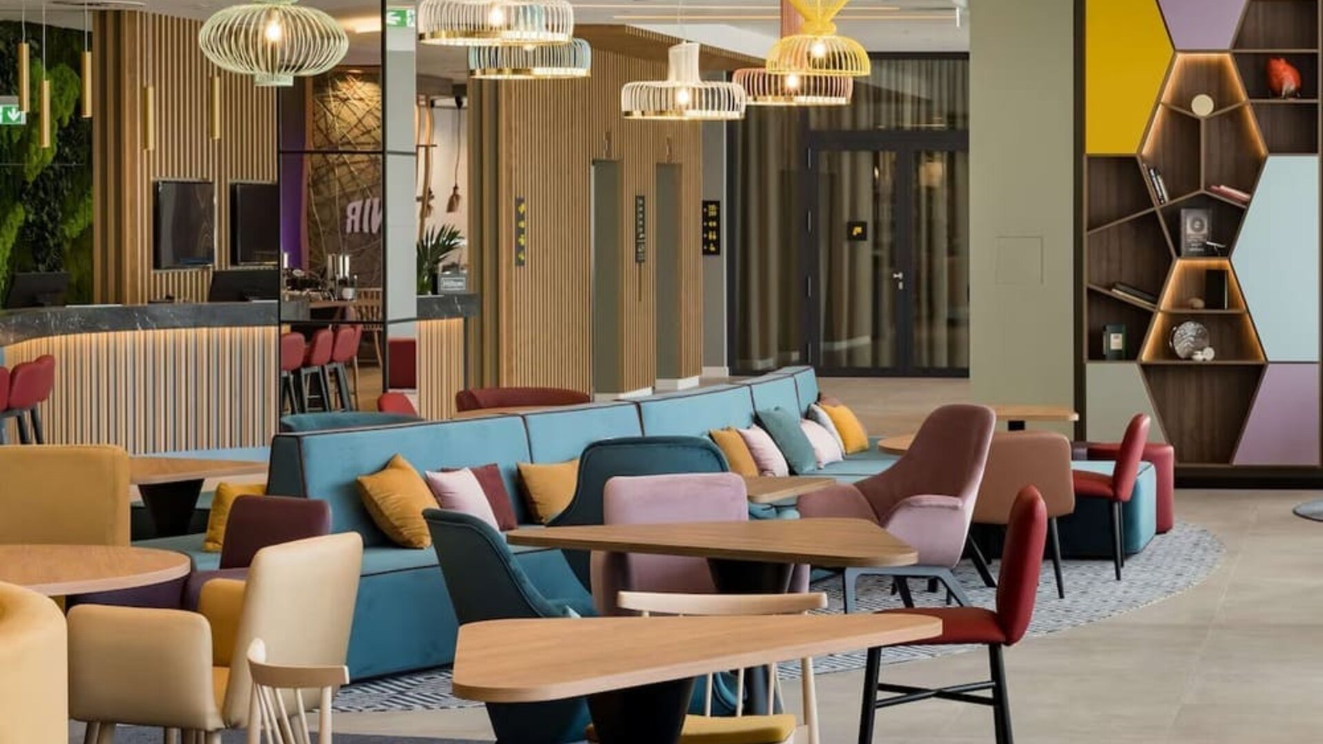 Hotel bar and lounge at Hampton By Hilton Riga Airport.