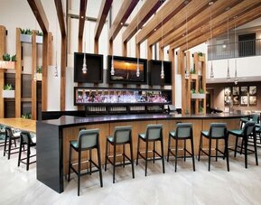 Hotel bar and lounge at Embassy Suites By Hilton Orlando Airport.