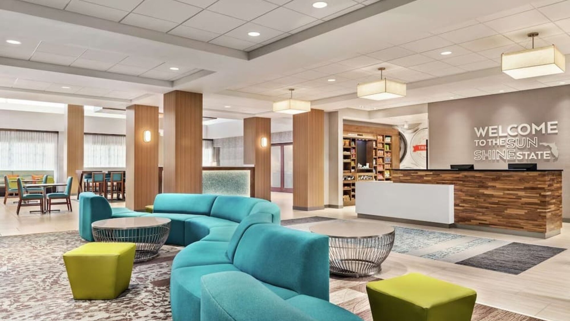Reception area at Hampton Inn & Suites Miami Kendall.