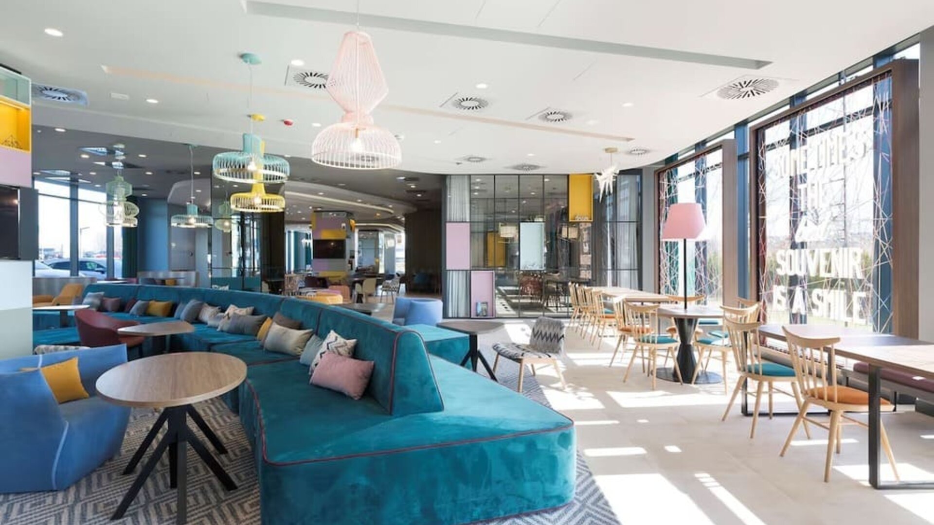 Lobby and lounge at Hampton By Hilton Krakow Airport.