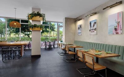 Dining area at YVE Hotel Miami.