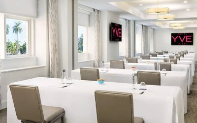 Meeting room at YVE Hotel Miami.
