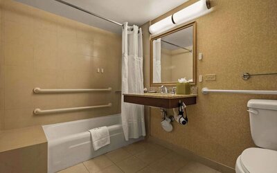 Bathroom at Airport Honolulu Hotel, Trademark Collection By Wyndham.
