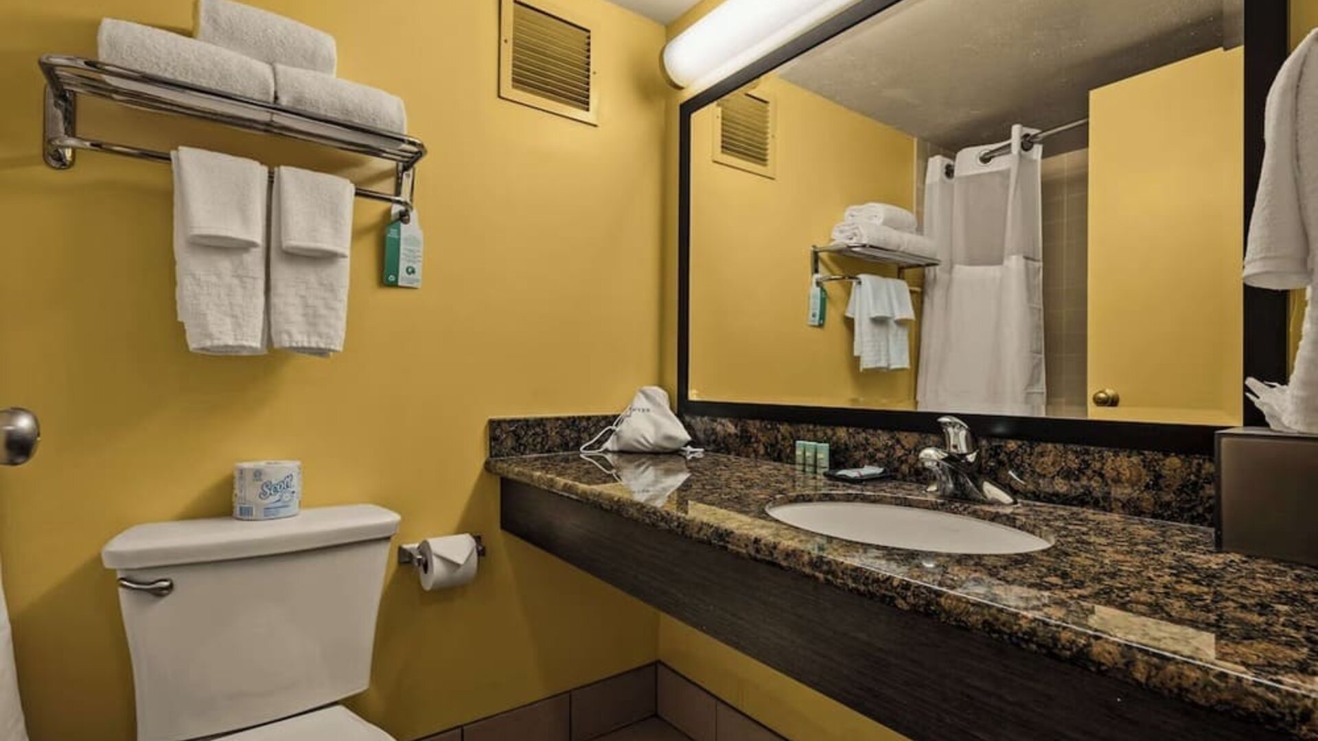 Bathroom at Best Western The Plaza Hotel Honolulu Airport.