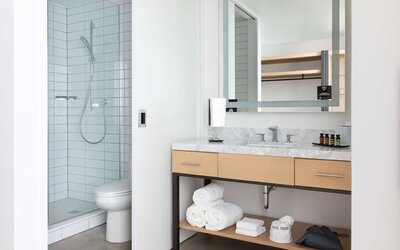 Bathroom at Canopy By Hilton Austin Downtown.