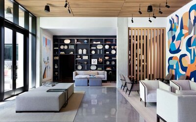 Lobby at Canopy By Hilton Austin Downtown.