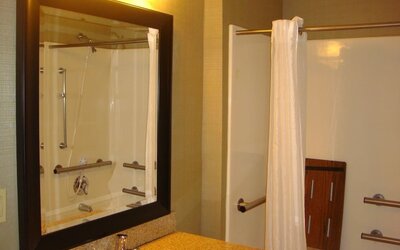 Bathroom at Country Inn & Suites By Radisson, Norcross, GA.