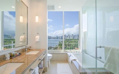 Bathroom at Kaimana Beach Hotel.