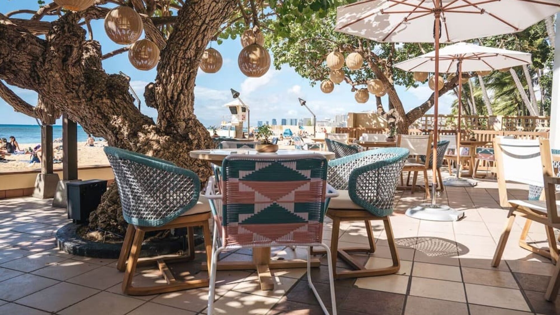 Terrace at Kaimana Beach Hotel.