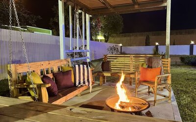 Terrace at Island Suites Hobby Airport.