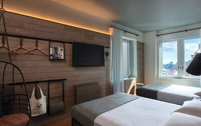 Day room at at Moxy NYC Downtown.