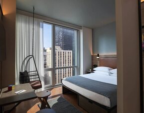 Day room at at Moxy NYC Downtown.