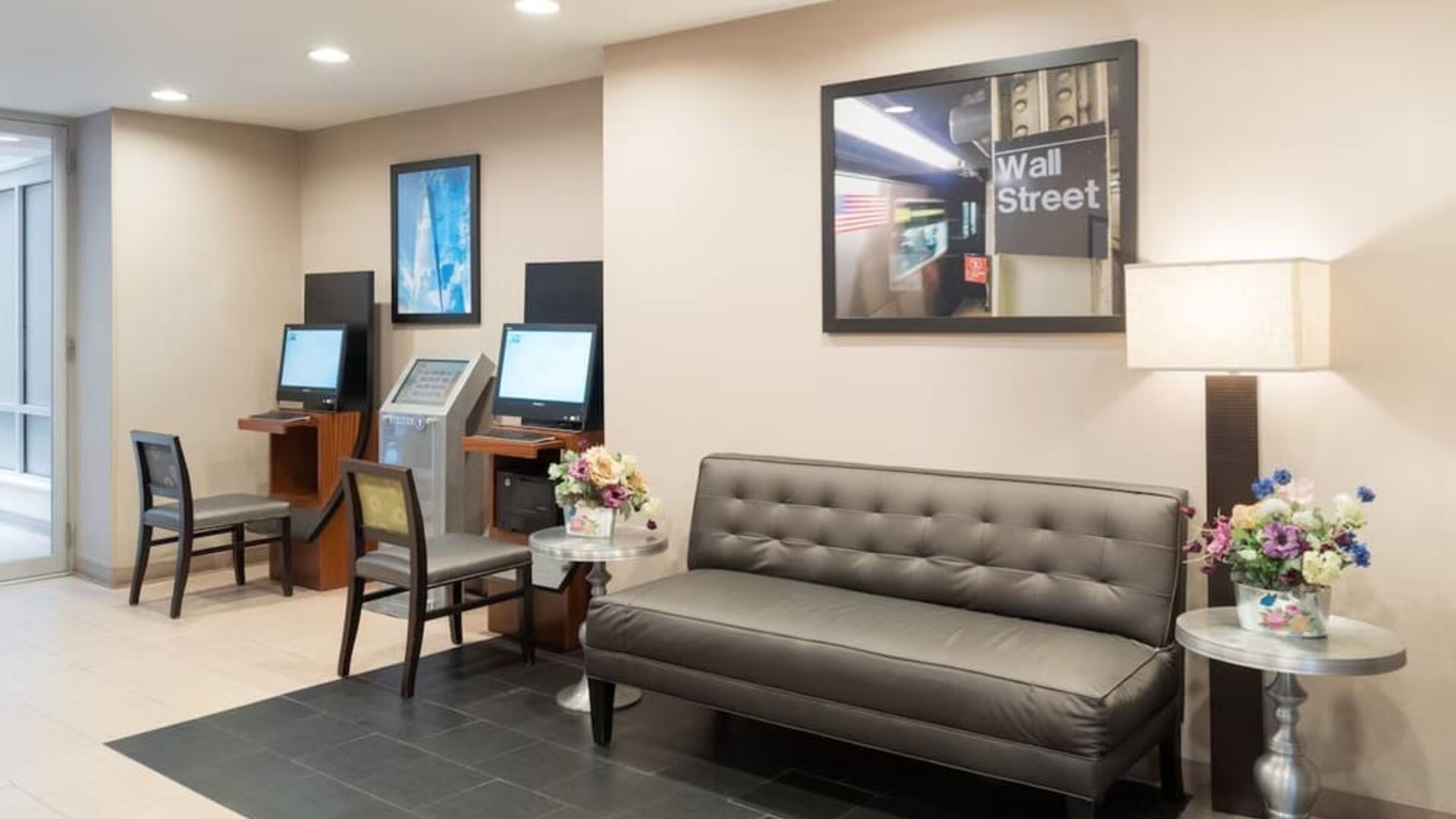 Lobby area at Holiday Inn Express Wall Street.