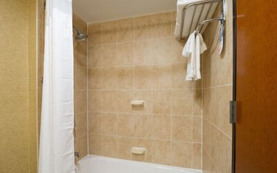 Bathroom at Holiday Inn Express Wall Street.