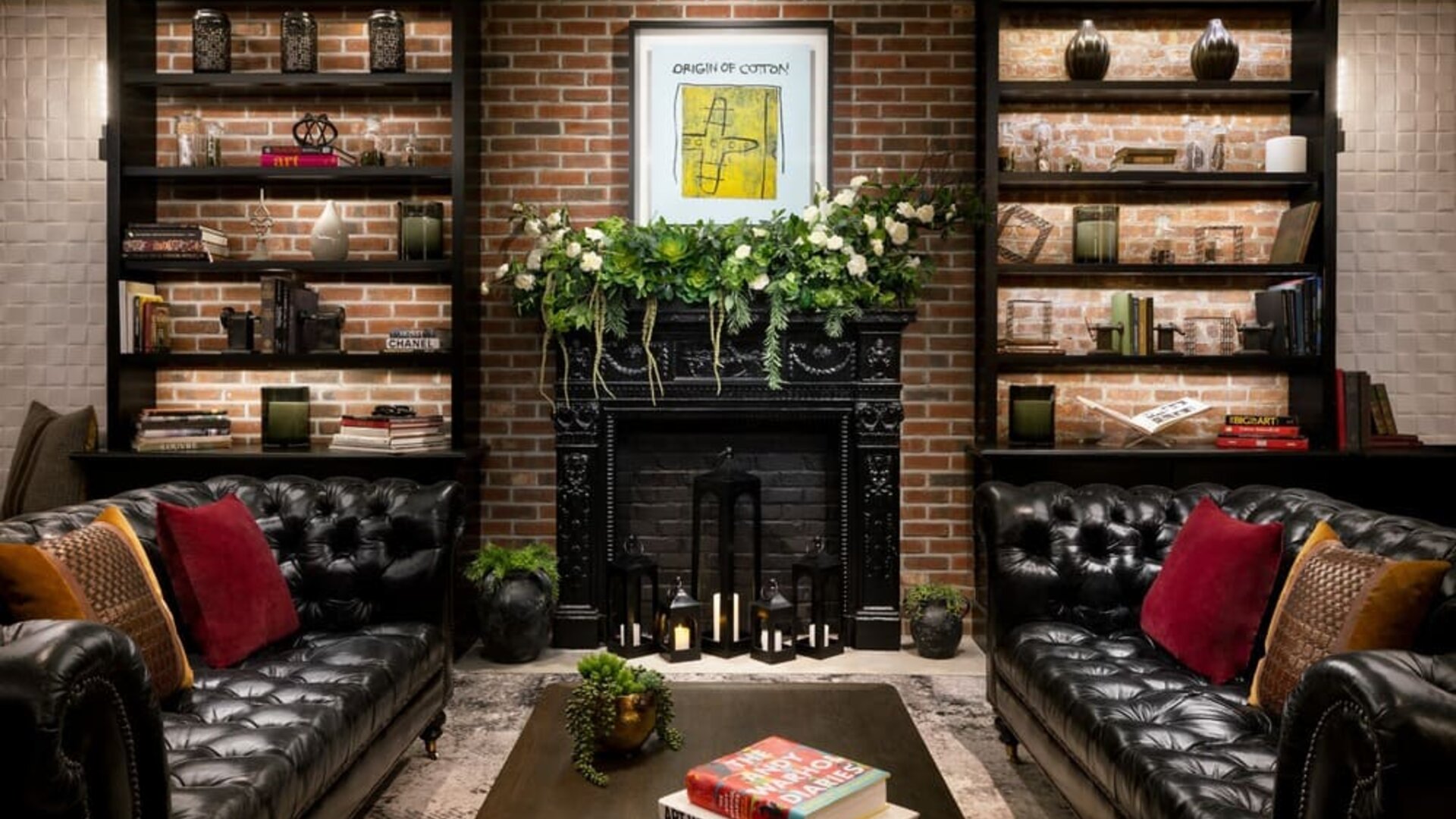 Lobby seating at Arthouse Hotel NYC.