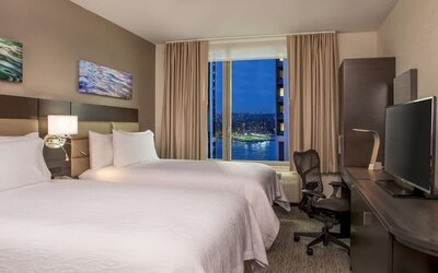 Day use room with work station at Hilton Garden Inn NYC Financial Center/Manhattan Downtown.