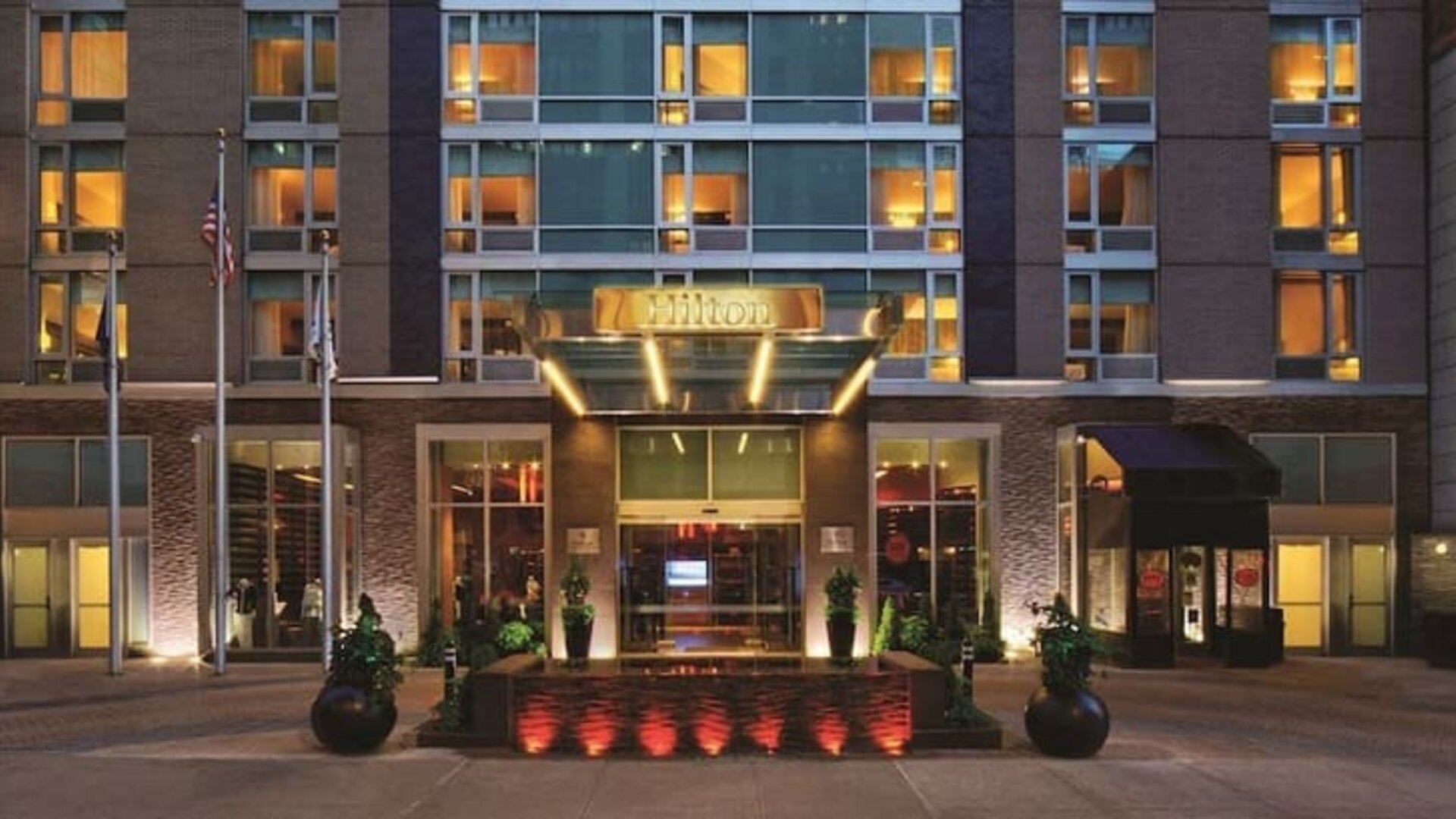 Exterior of Hilton Fashion District in Manhattan.