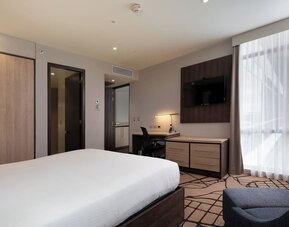 Amenities of day use room at Hilton Garden Inn Bogota Airport.