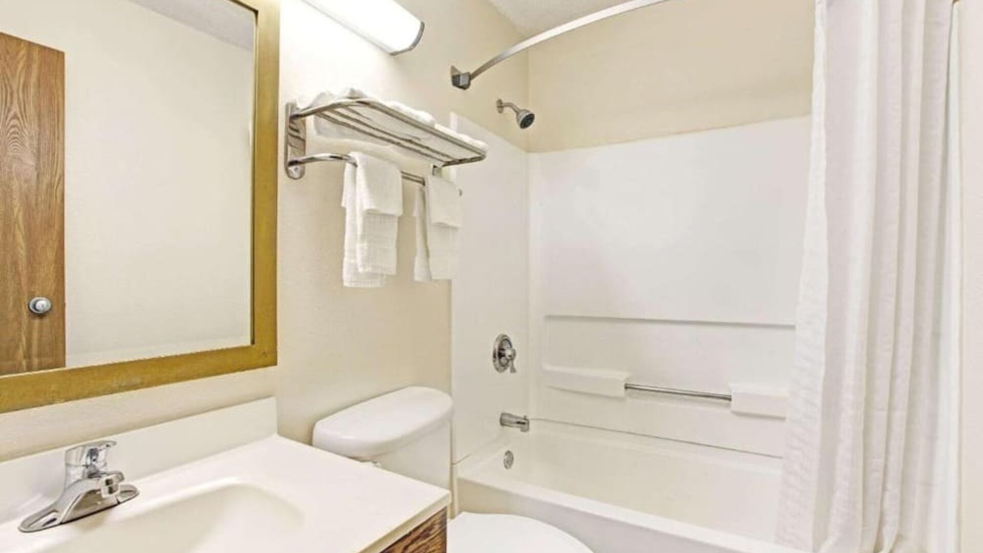 Bathroom at Super 8 By Wyndham Baltimore/Essex Area.