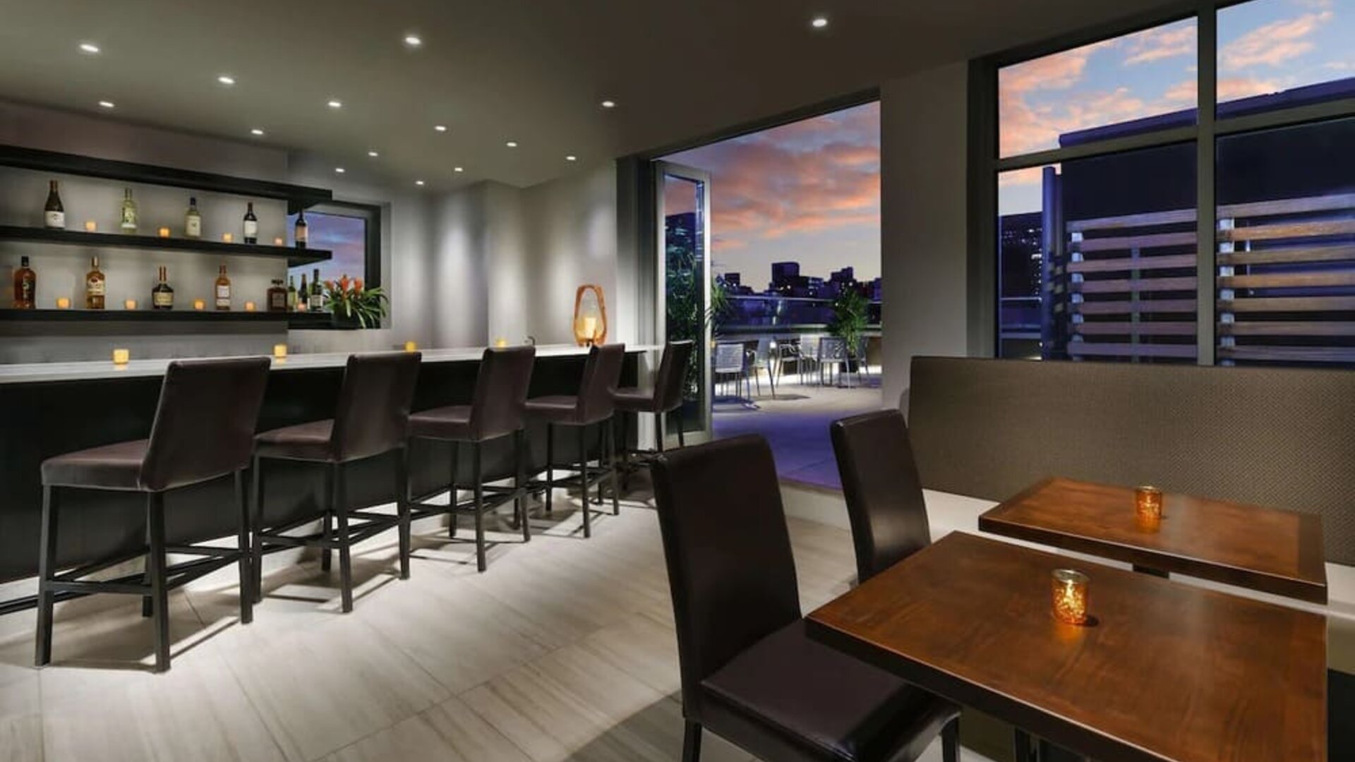 Rooftop bar with stunning view of the city at DoubleTree Times Square South.