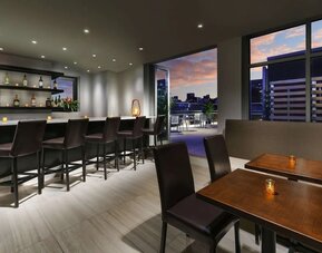 Rooftop bar with stunning view of the city at DoubleTree Times Square South.