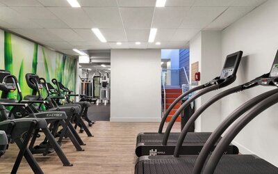Fully equipped gym at EVEN Hotel Brooklyn By IHG.