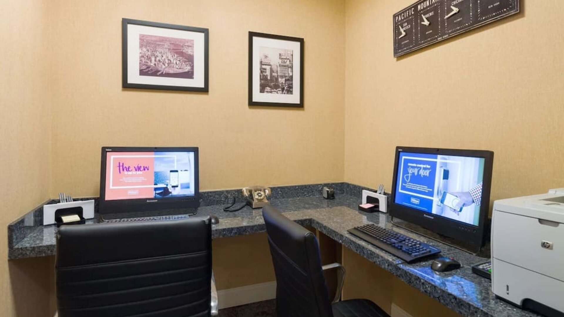 Fully equipped business center at Hampton Inn Times Square South.