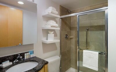 Bathroom at Hampton Inn Times Square South.