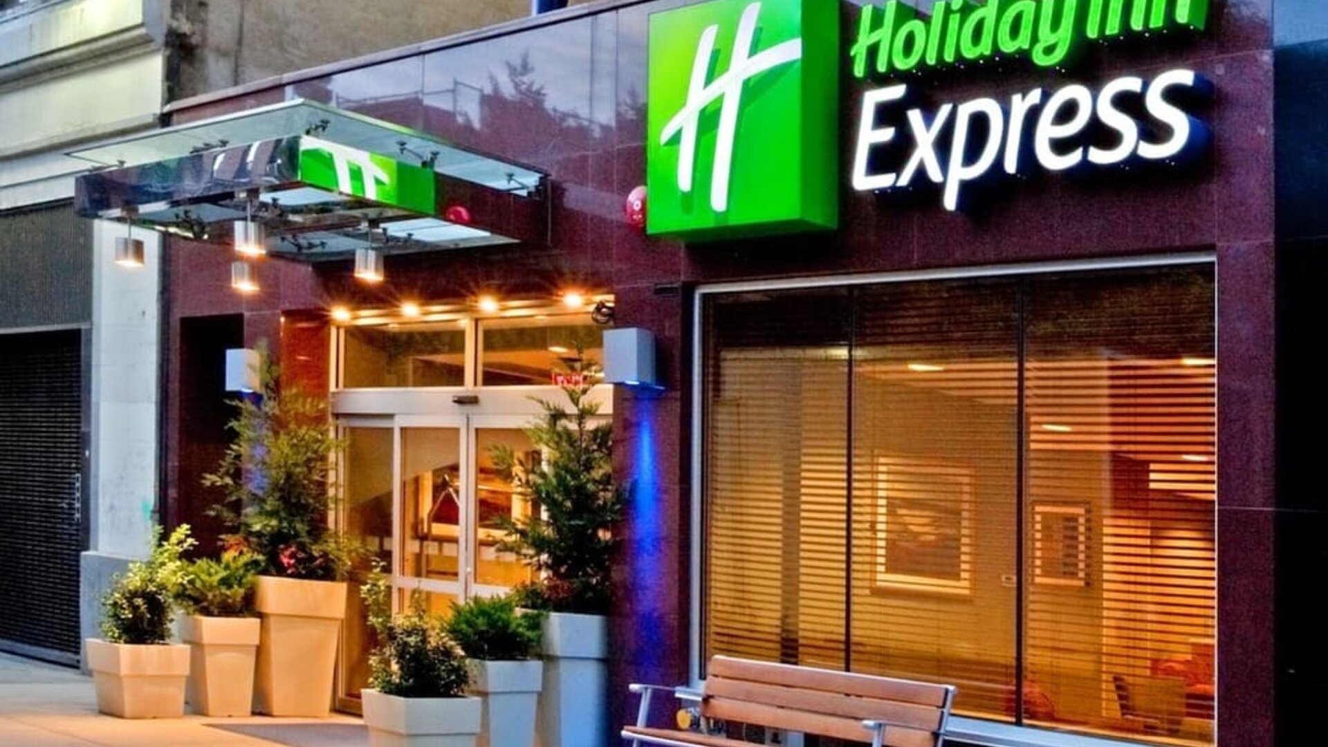 Exterior view of the Holiday Inn Express Times Square.