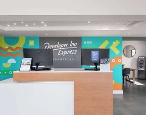 Reception desk at Travelodge By Wyndham Fundamental.