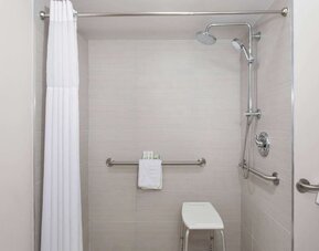 Bathroom at Travelodge by Wyndham Fundamental.