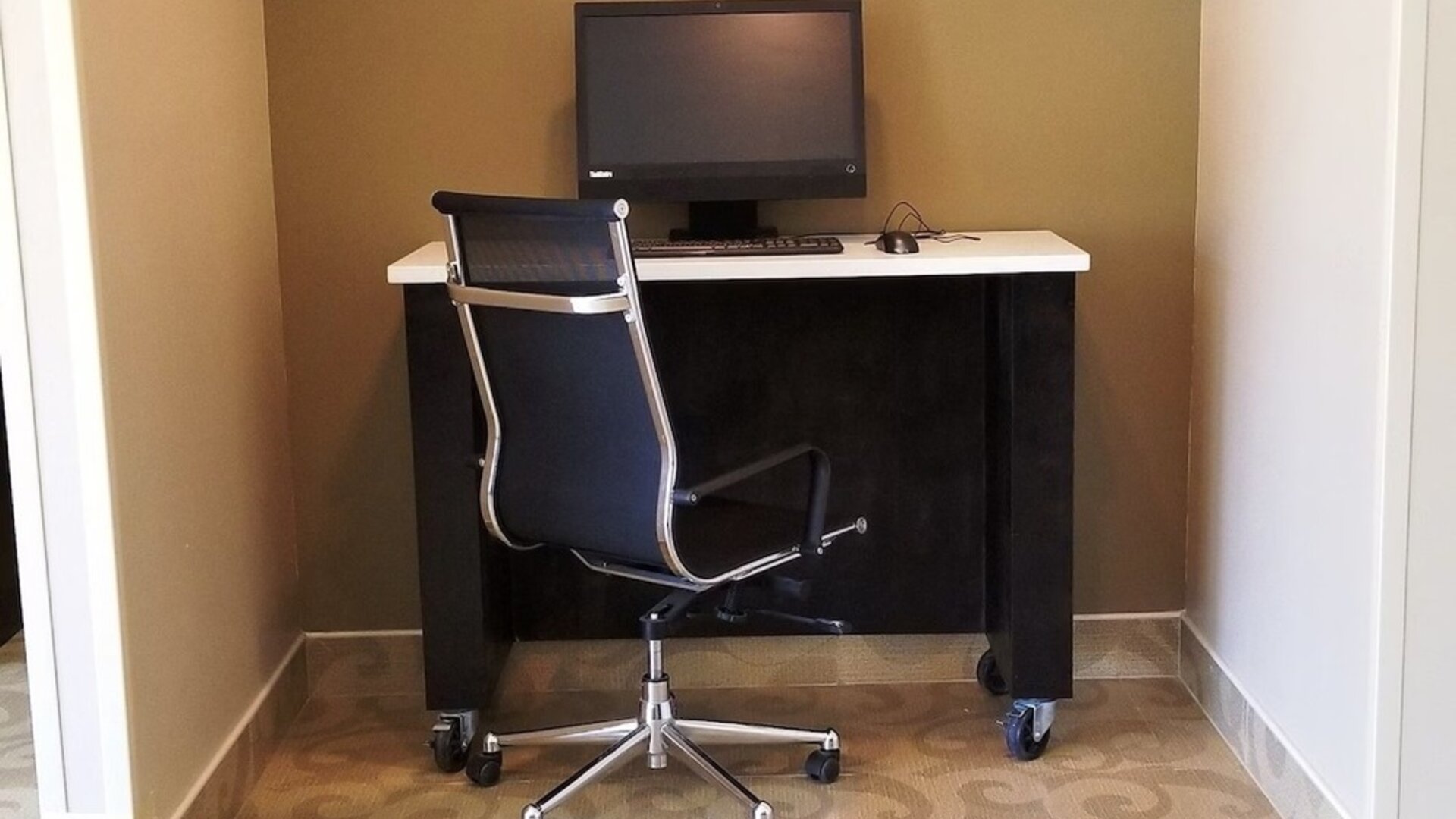 Work station at Days Inn By Wyndham Brooklyn Marine Park.