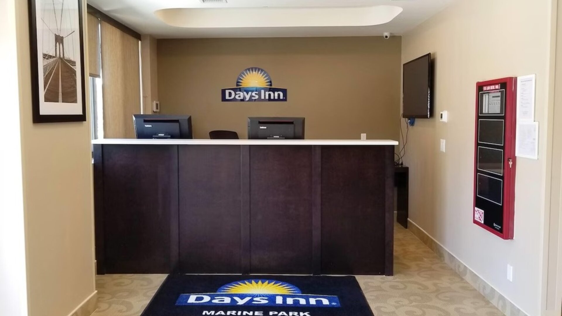 Reception at Days Inn By Wyndham Brooklyn Marine Park.