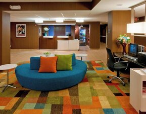 Lounge and coworking space at Fairfield Inn East Rutherford Meadowlands.