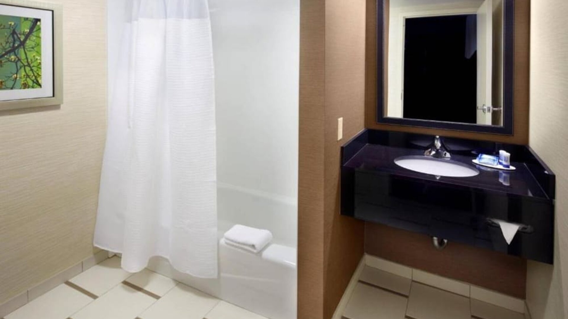 Bathroom at Fairfield Inn East Rutherford Meadowlands.