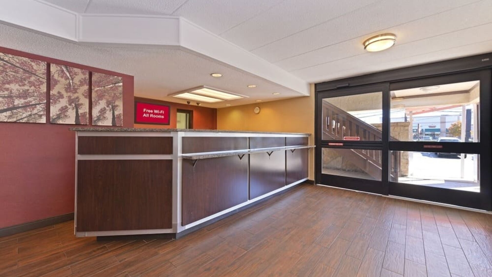 Welcoming reception at Red Roof Inn PLUS+ Secaucus - Meadowlands - NYC.