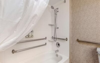 Guest bathroom at Holiday Inn Express Chicago - Downers Grove.