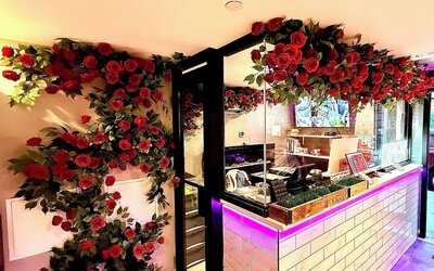 Reception area at Rose Hotel, Bronx.