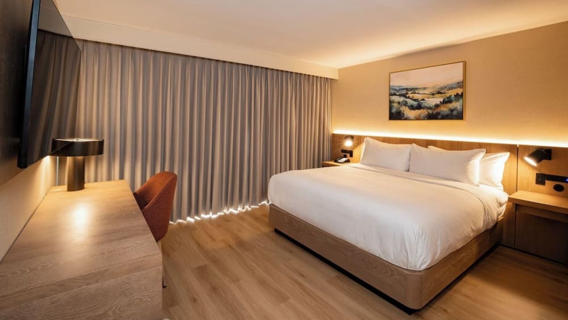Day use room with TV and work desk at DoubleTree By Hilton Wilkes-Barre.