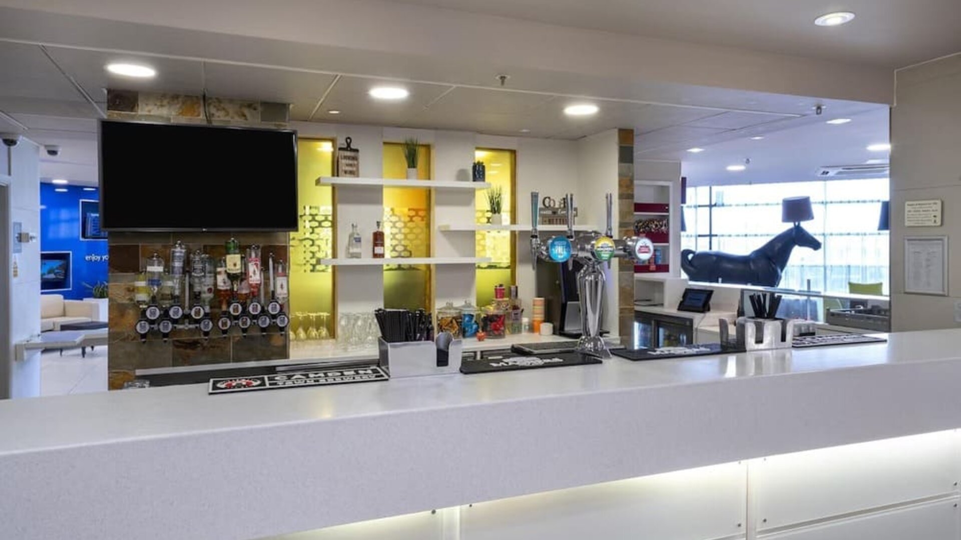 Hotel bar at Hampton By Hilton Liverpool/John Lennon Airport.
