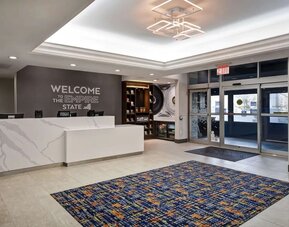 Reception hall and Front Desk at Hampton Inn NY-JFK.