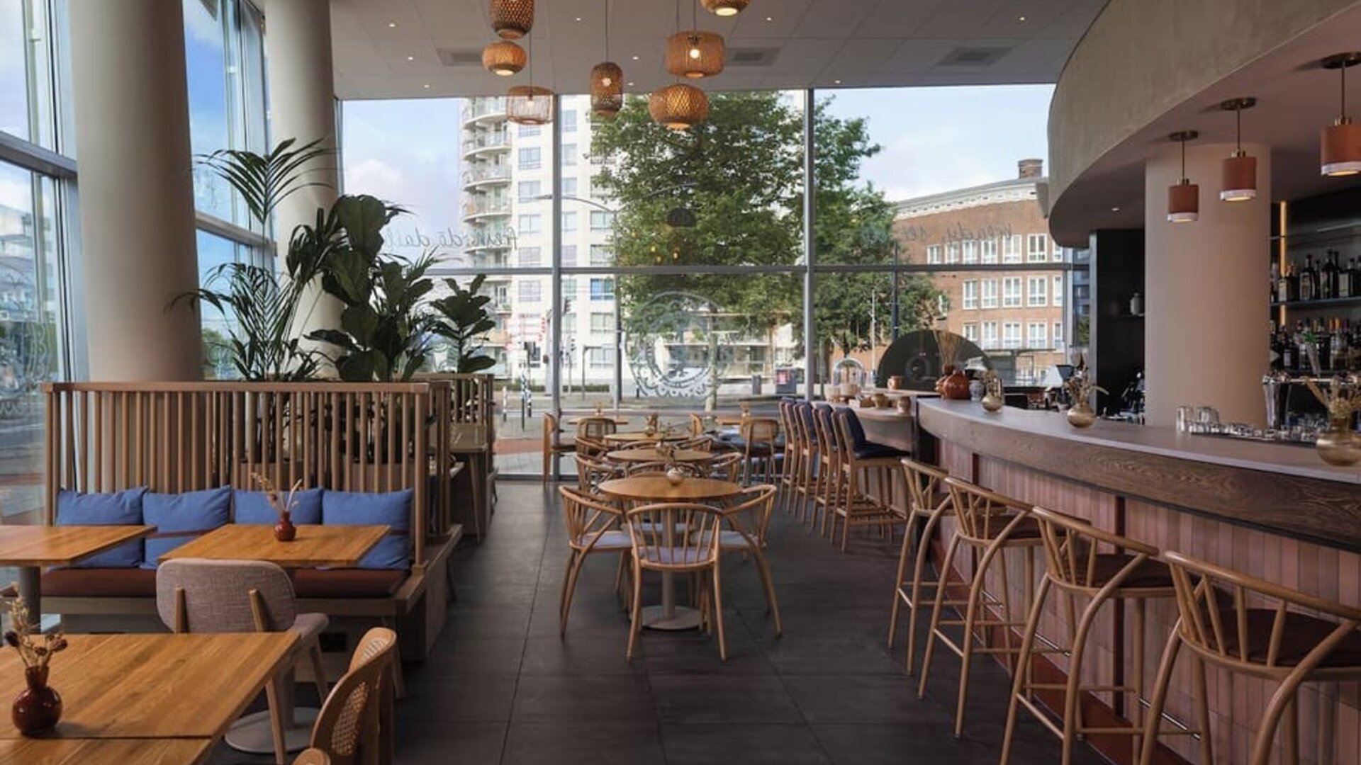 Hotel bar and restaurant at Haven Hotel Rotterdam.