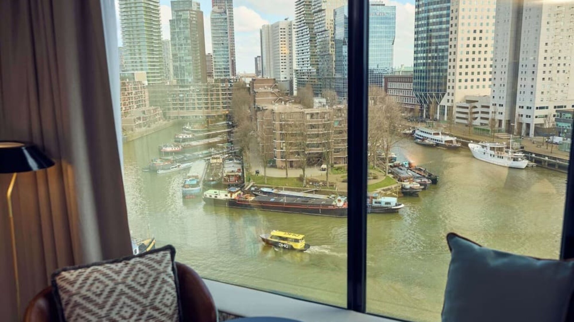 Beautiful views of the canal at Haven Hotel Rotterdam.