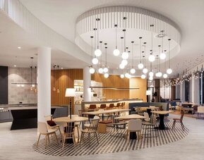 Lobby and lounge area at Hampton By Hilton Tallinn.