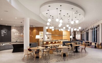 Lobby and lounge area at Hampton By Hilton Tallinn.