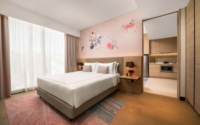 Beautiful day room with large windows at Capri By Fraser Bukit Bintang.