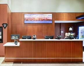 Reception desk at Hilton Garden Inn New York/West 35th Street.