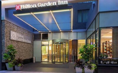 Front entrance view of Hilton Garden Inn New York Central Park South-Midtown West.