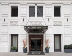 Front entrance of Hyatt Union Square New York in Manhattan.